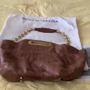 BCBGMaxAzria Brown Chain-Link Shoulder Bag